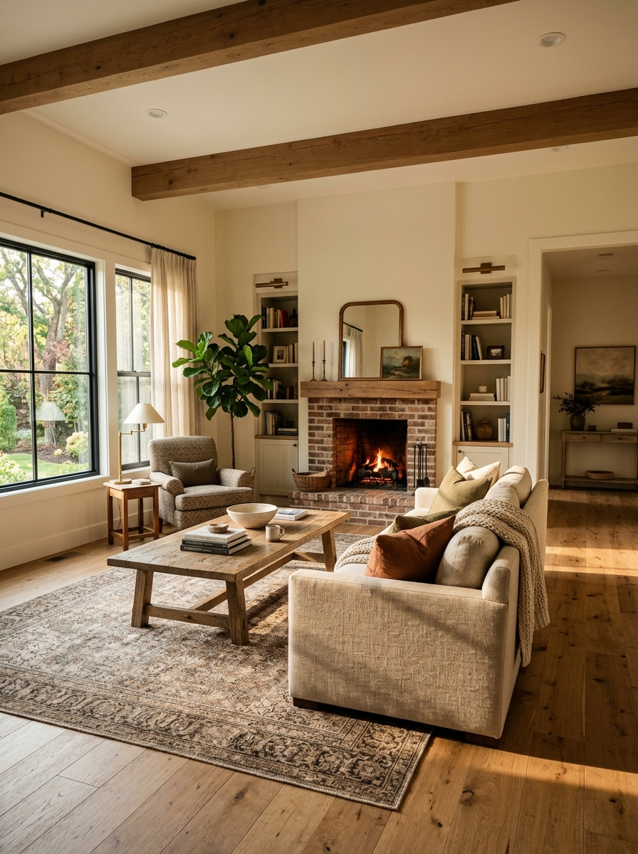 The Sofa Has to Sit Close Enough to Actually Feel the Fireplace