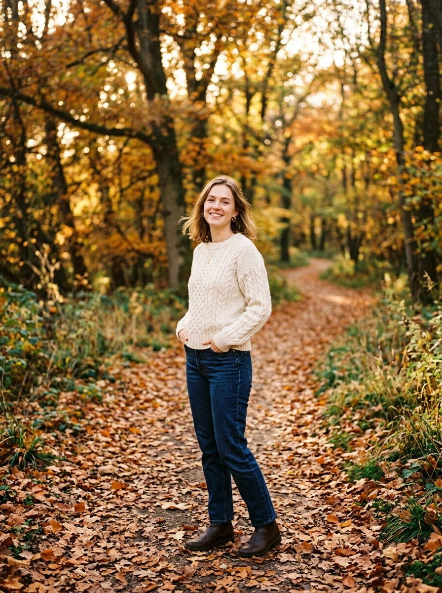 The Sweater Jeans Outfit Built Entirely for Fall Photos