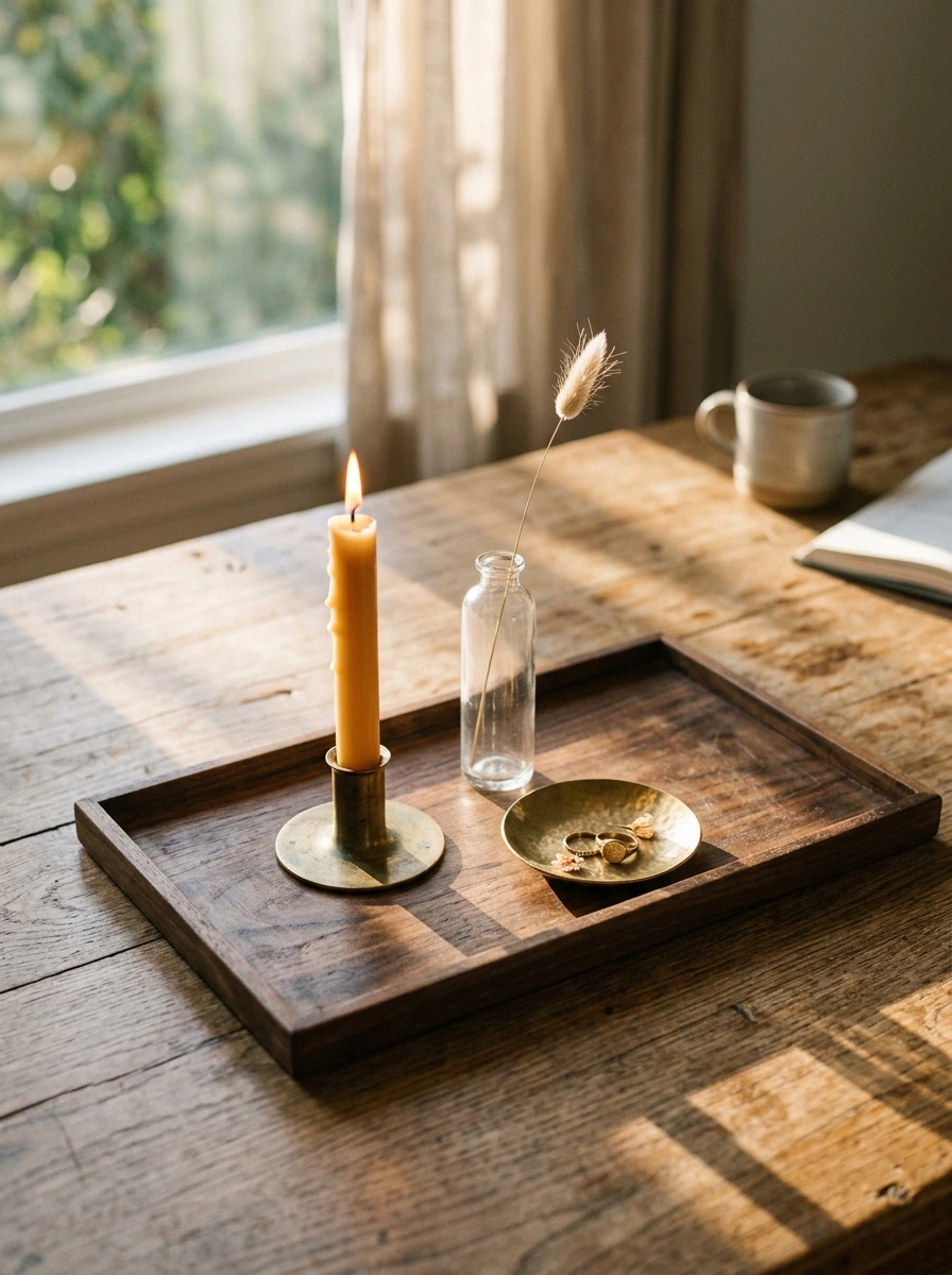 The Tray, Candle, and Bud Vase Trio