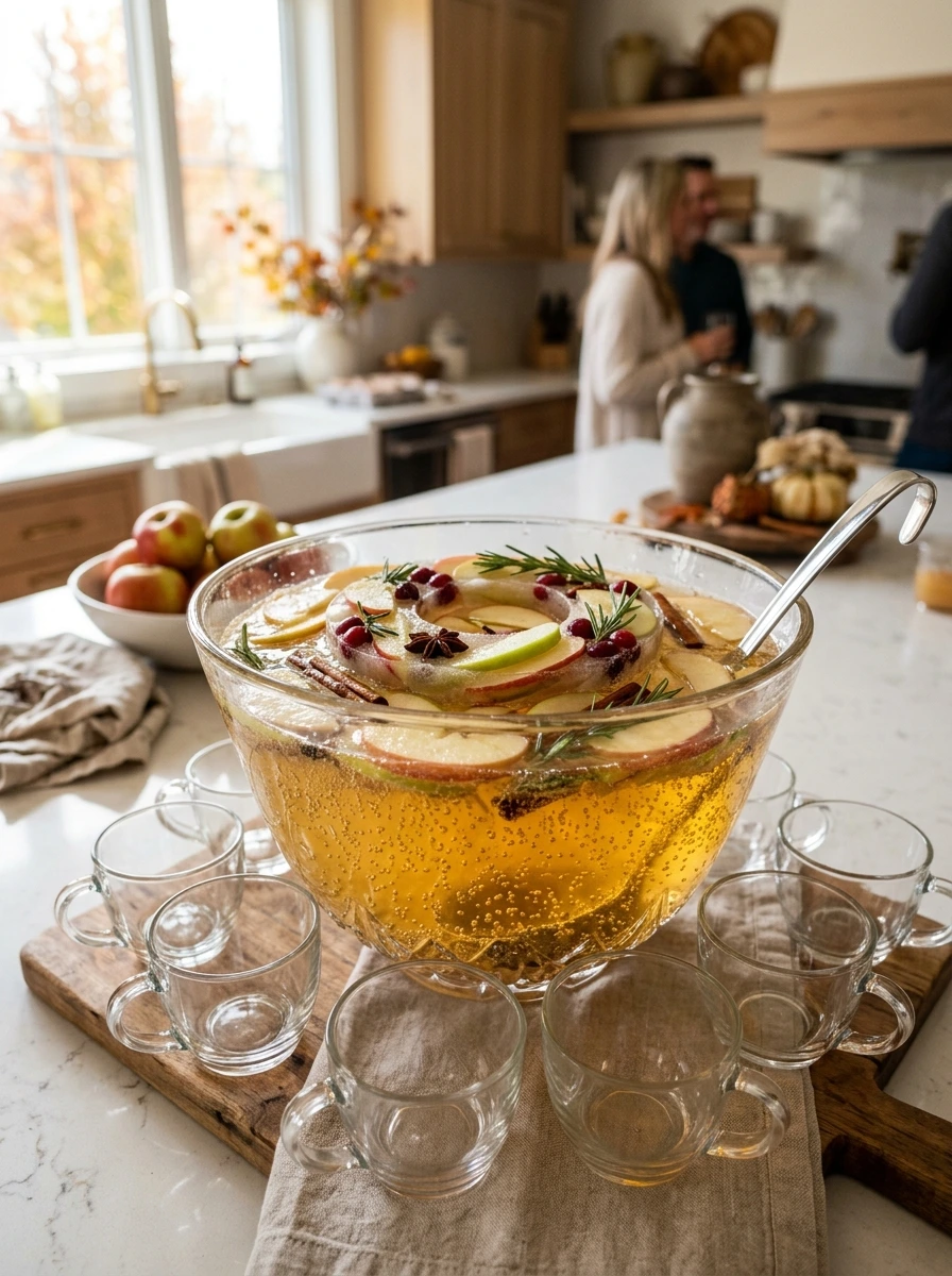 This Sparkling Apple Cider Cocktail Serves 20 and Takes 10 Minutes