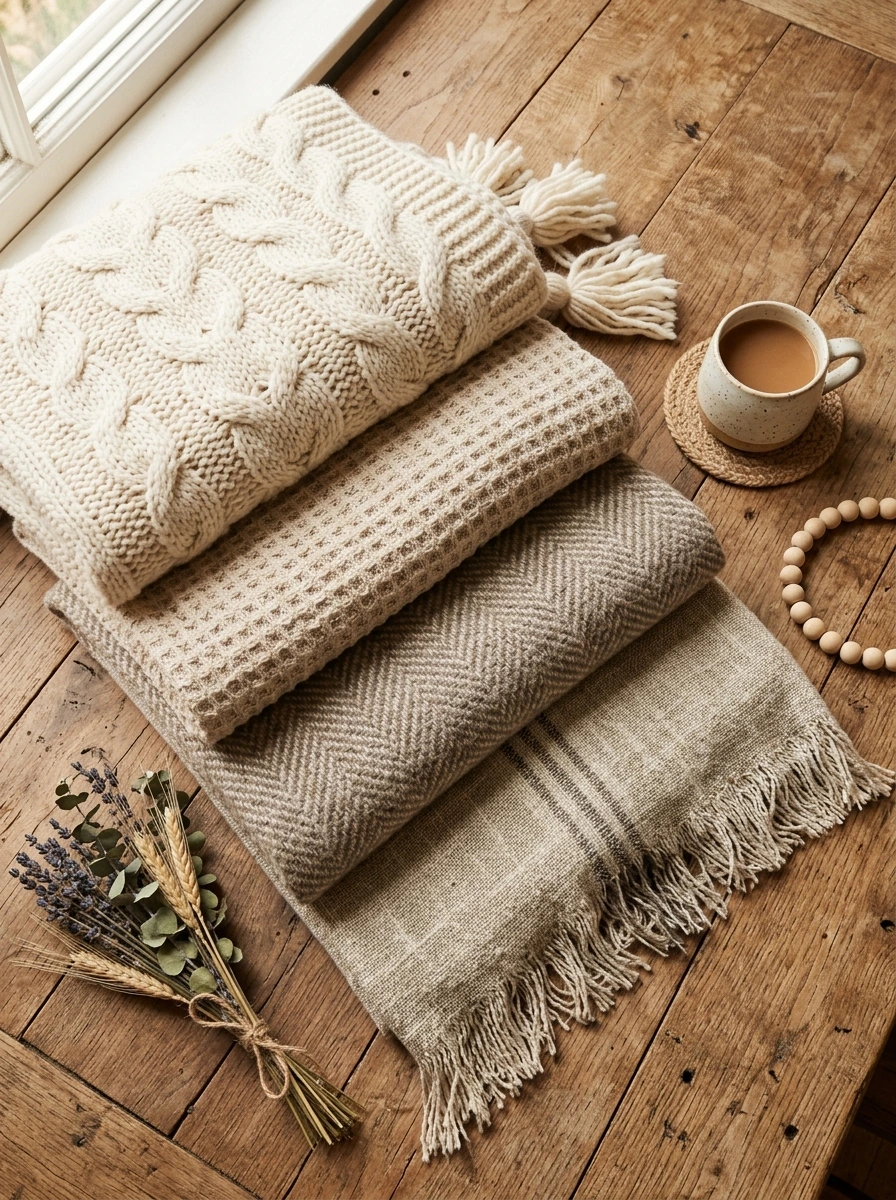 Throws and Pillows Stacked for Maximum Coziness