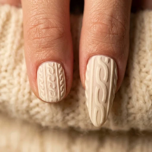 Why This Cable Knit Pattern Works on Both Short Nails and Long Nails