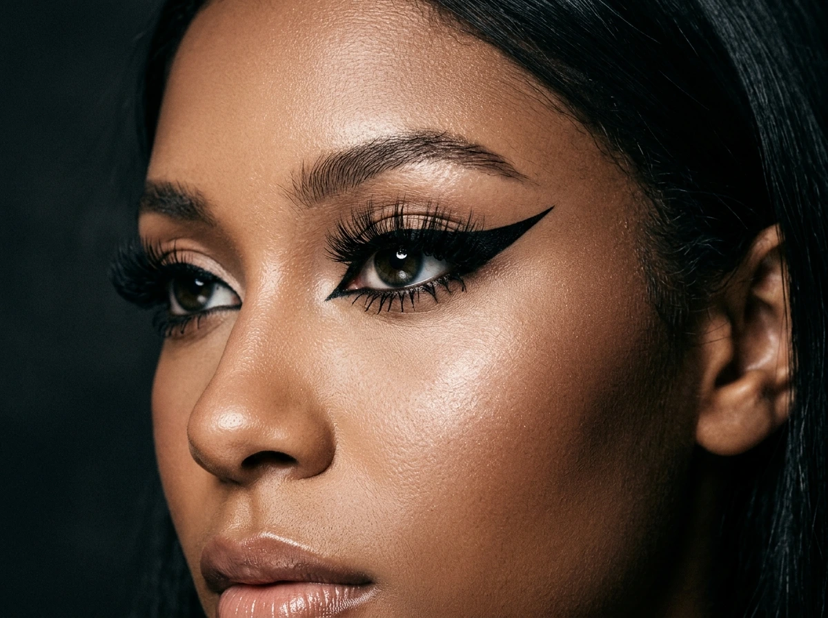 You Get Old Hollywood Glamour With Winged Liner and Full Lashes