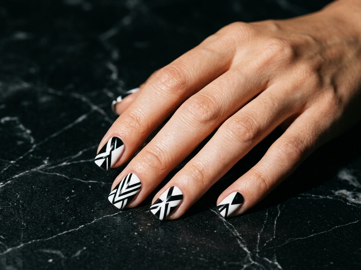 Zebra Stripe Nail Design As Graphic Art