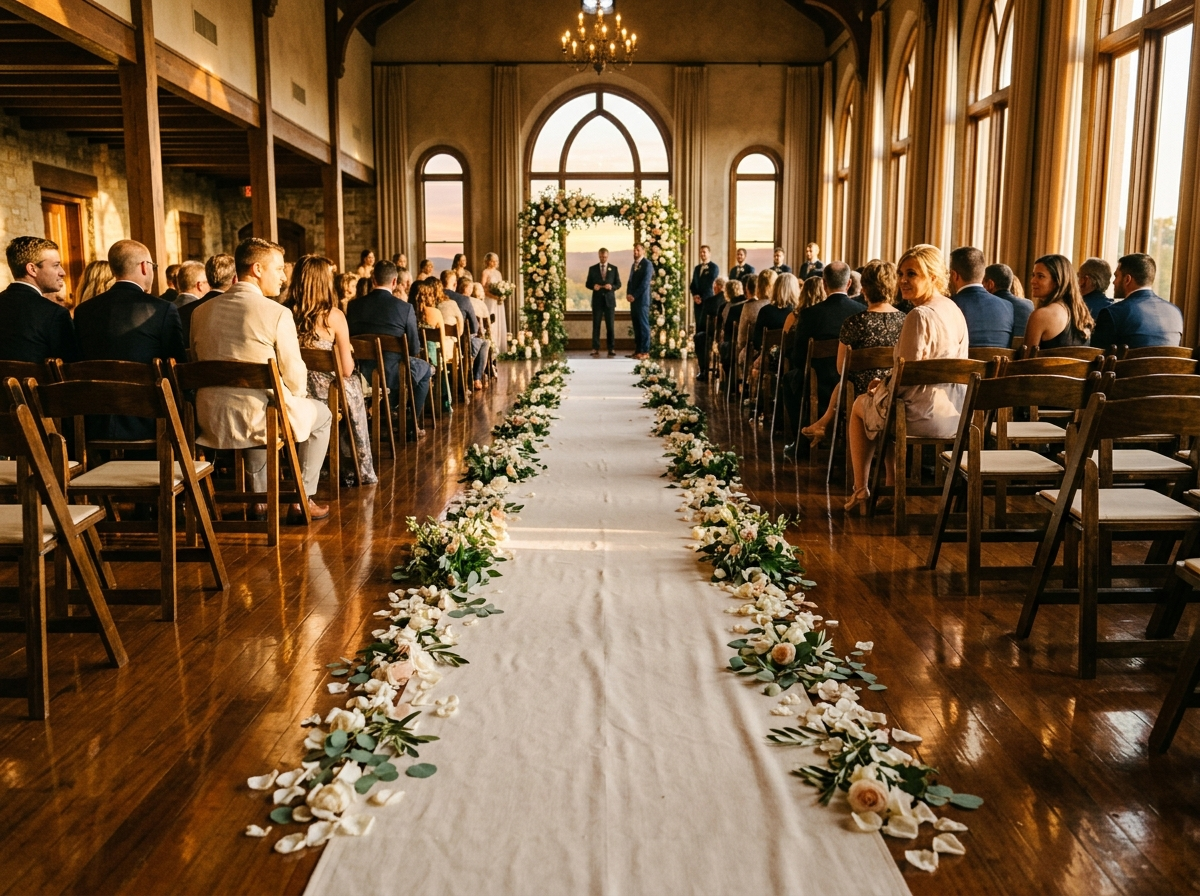 Aisle Cue: Wedding Aisle Decor That Lies Flat and Stays Put