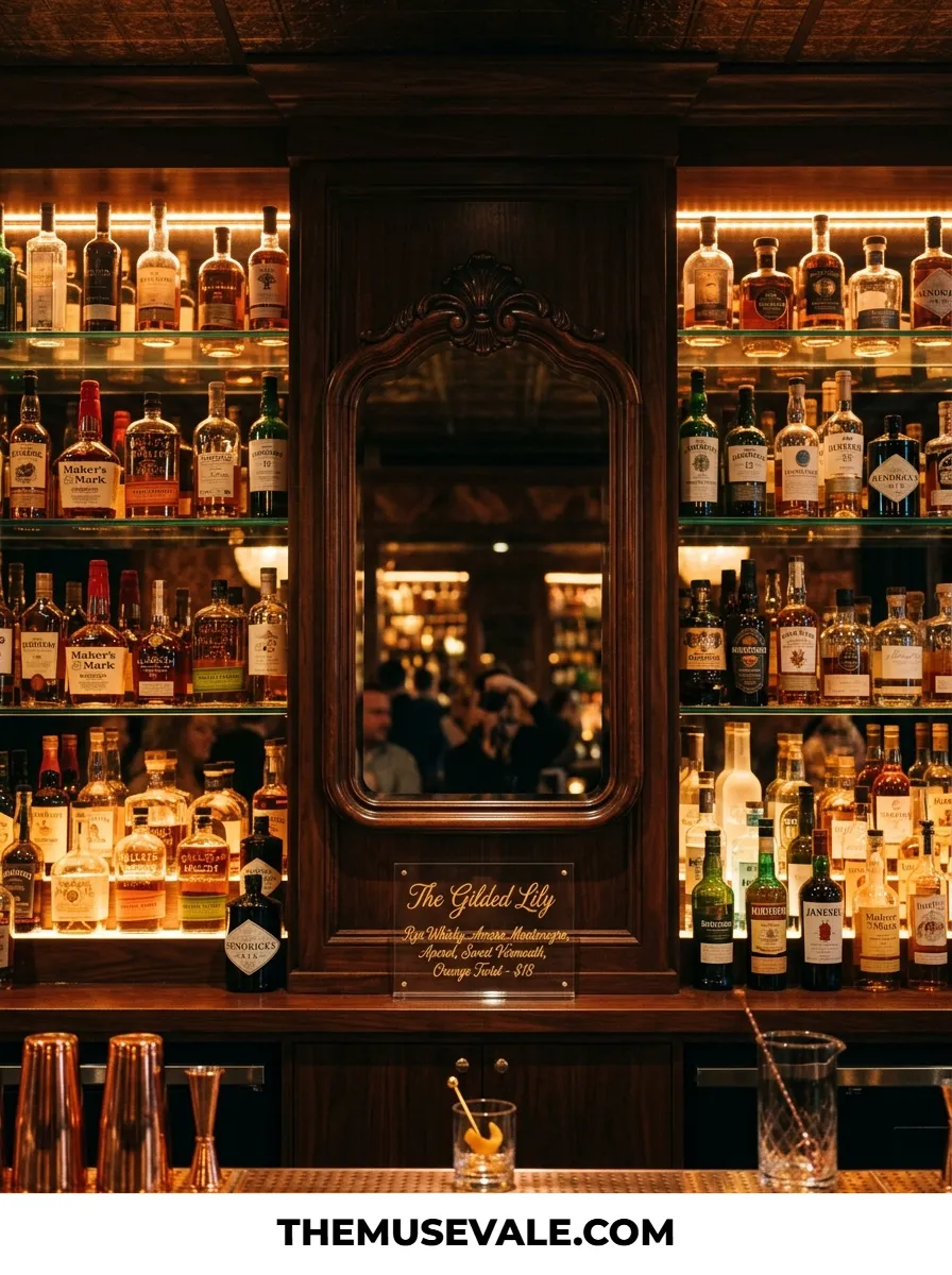 Bar Cue: A Bar Back and Signature Drink Sign Guests Can Read