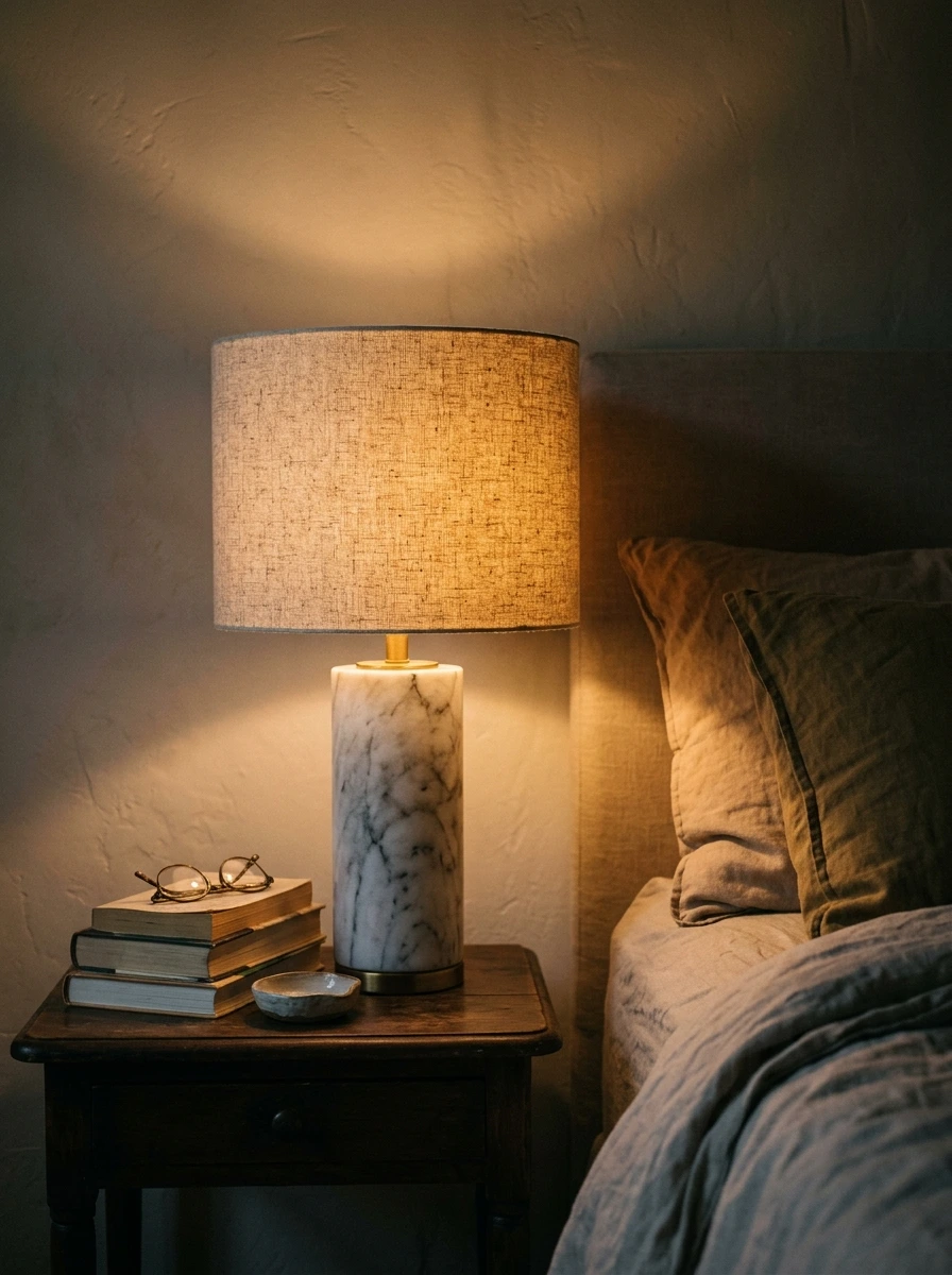 Bedside Lamp Styling Is a Question of Height, Shade, and Warmth