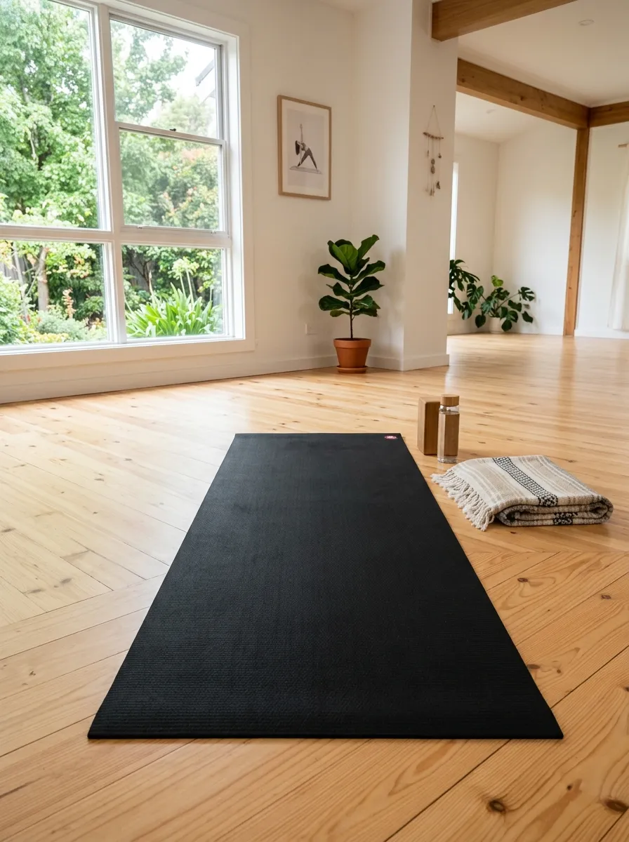 Before: A Mat Rolled Up in the Corner. After: Home Workout Room Ideas That Make Showing Up Automatic