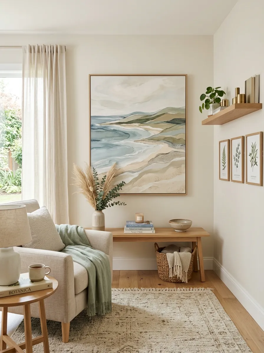 Before: Blank Walls That Made the Room Feel Temporary. After: Wall Art That Anchors Without Distracting