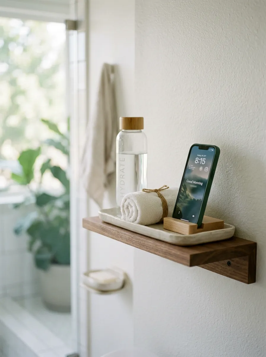 Before: Nowhere to Set Water, a Towel, or a Phone. After: The Small Tray That Completes the Space
