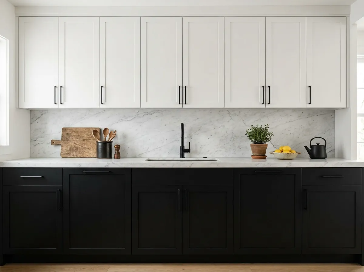 Black Lower Cabinets for Balance