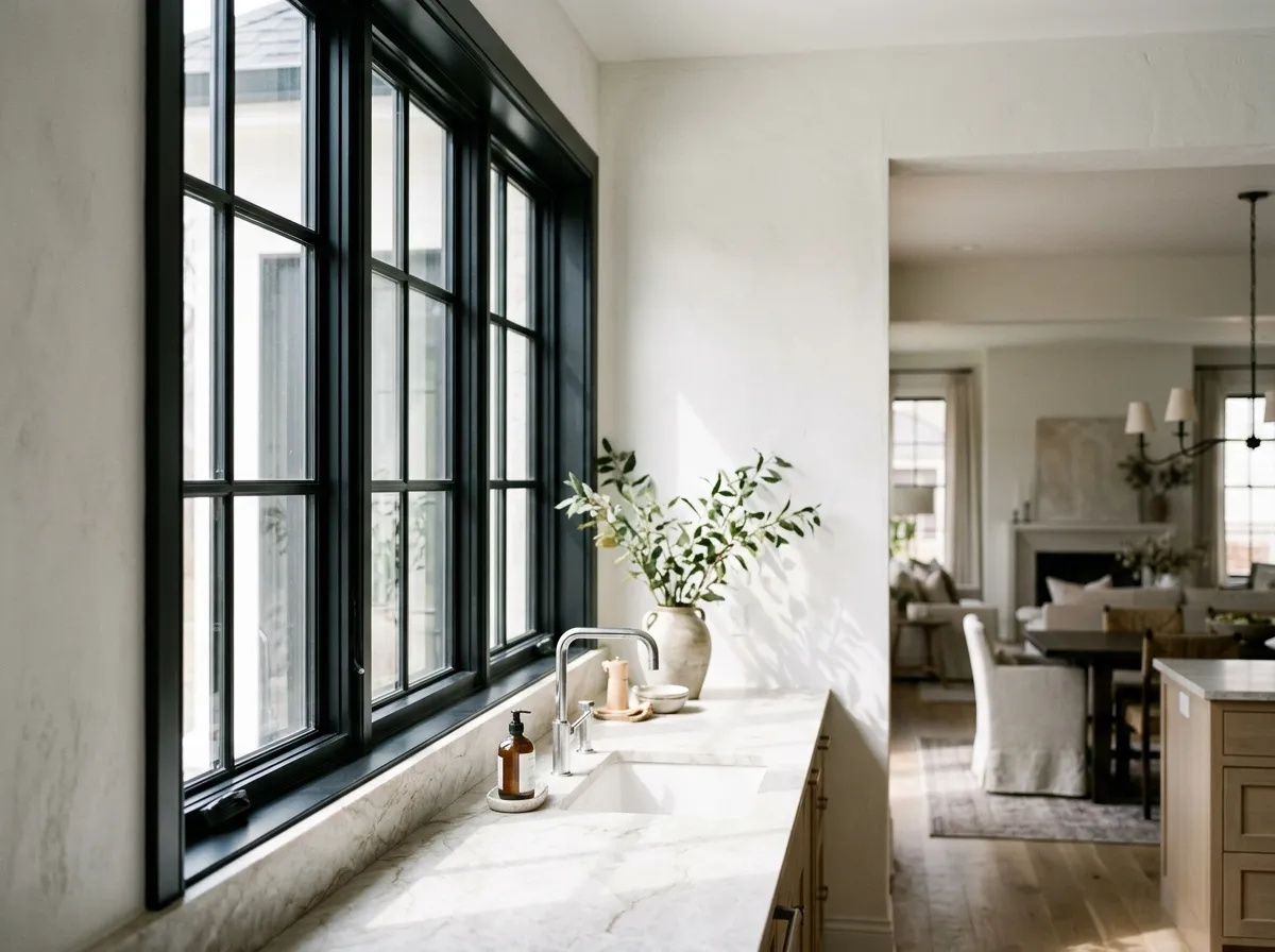 Black Window Frames in Kitchens