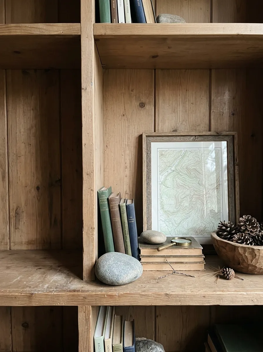 Books, Maps, and Pine Cones: The System Behind Shelves That Feel Real