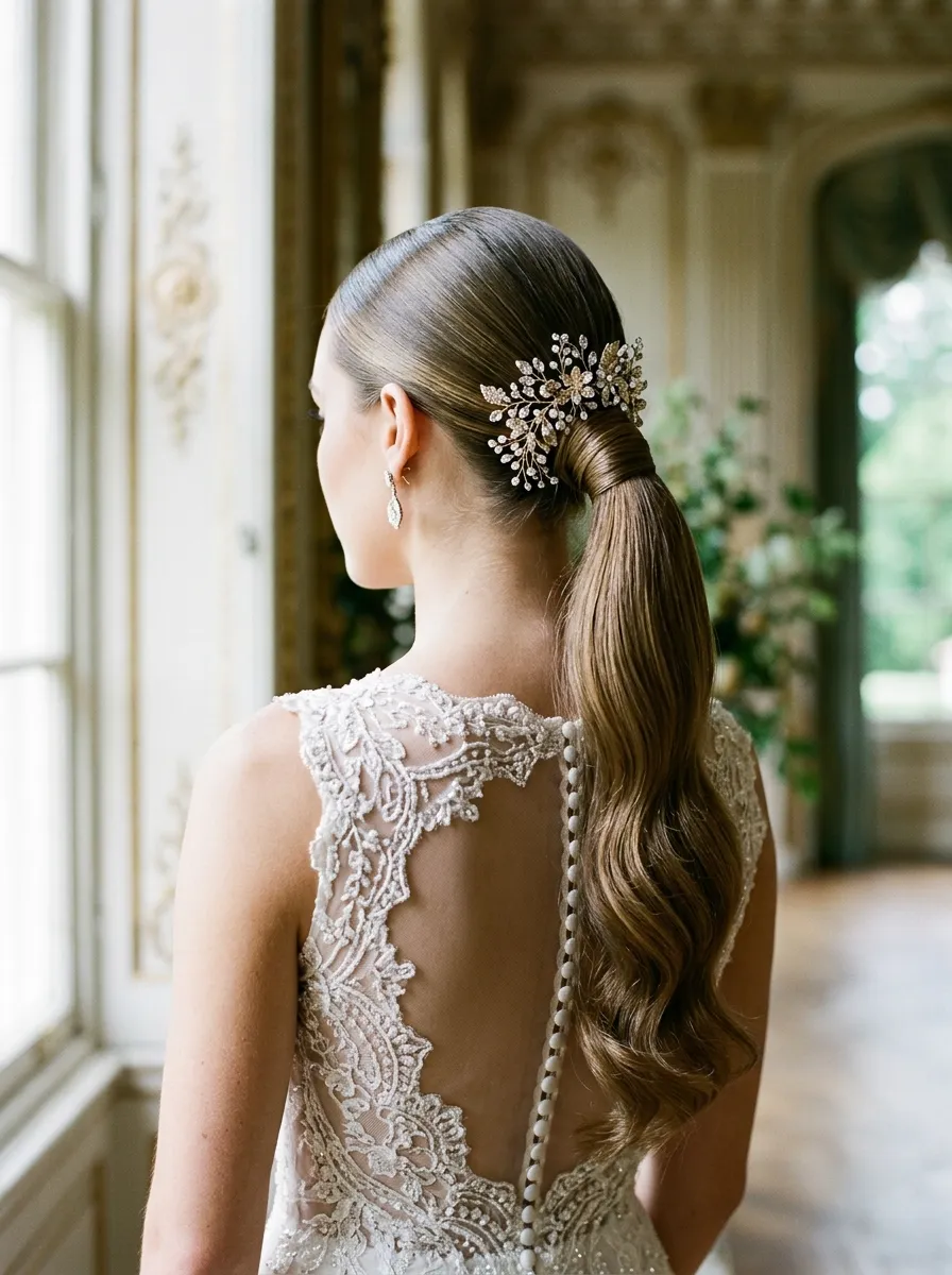 Bridal Ponytail: Polished and Sleek