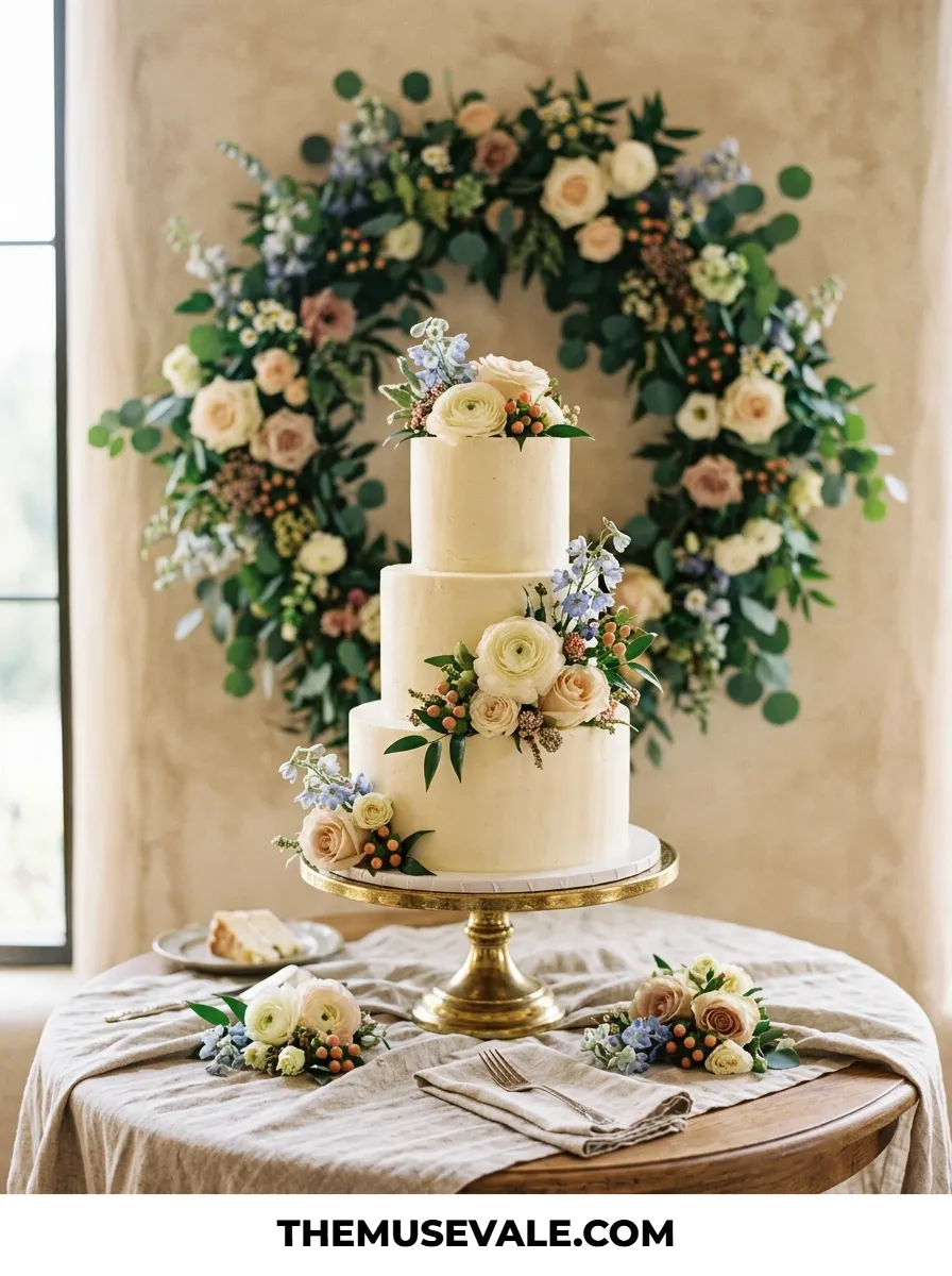 Cake Table Display With a Real Backdrop (Call Time: Two Hours Before Cake Cutting)