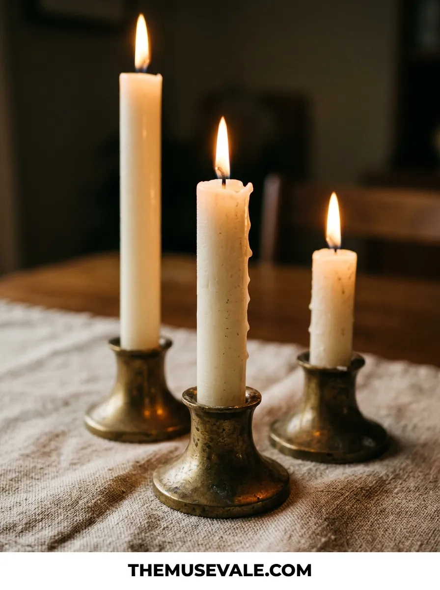Candle Cue: Taper Clusters as Wedding Table Decorations at Staggered Heights