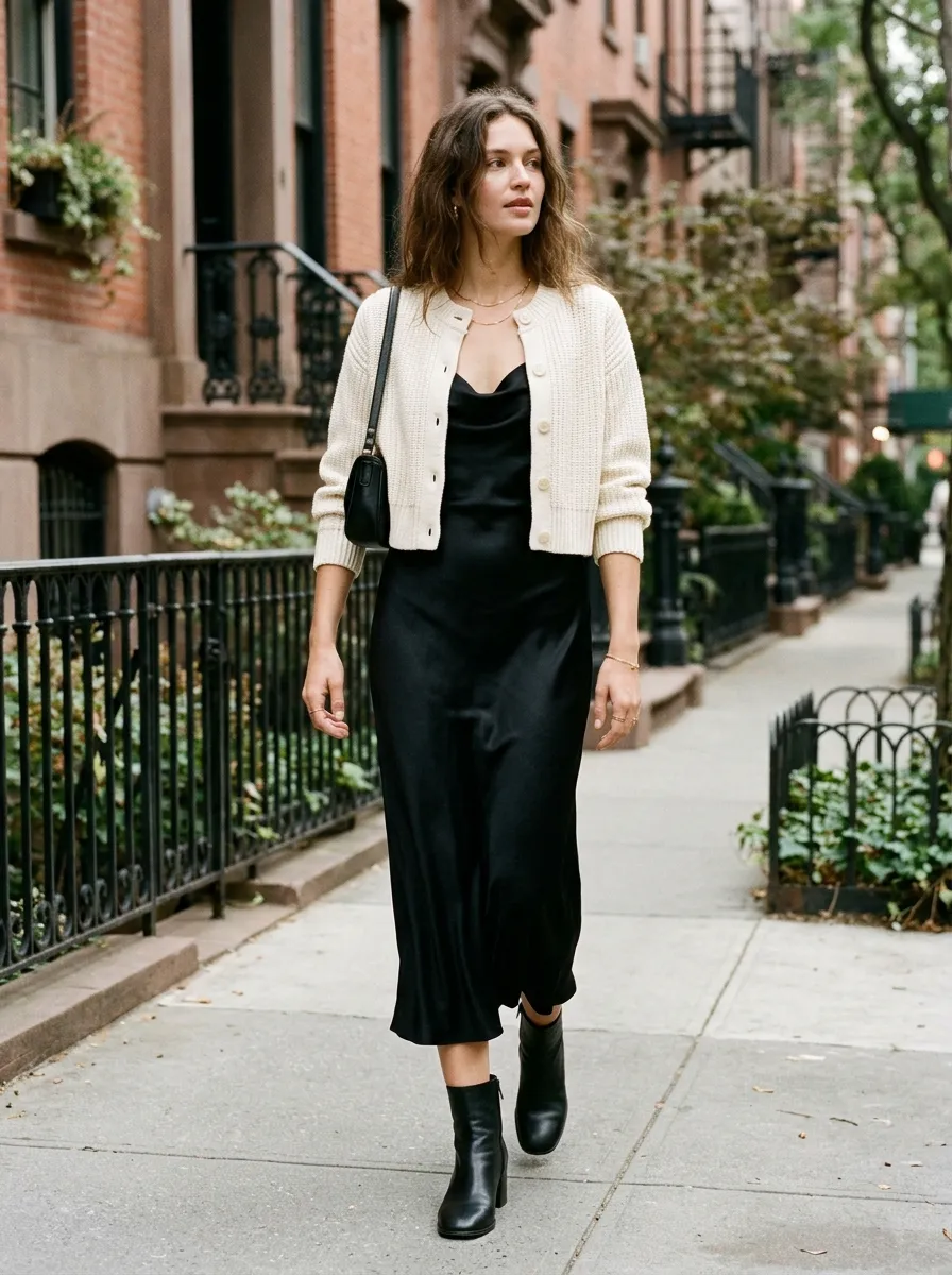Cardigan Over Slip Dress: Done