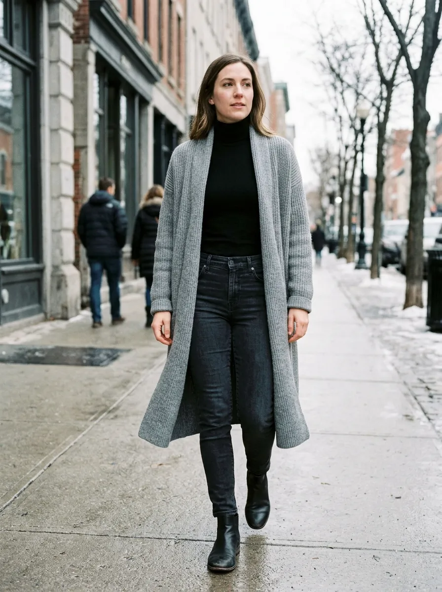 Cardigan Over Turtleneck: Warm Logic