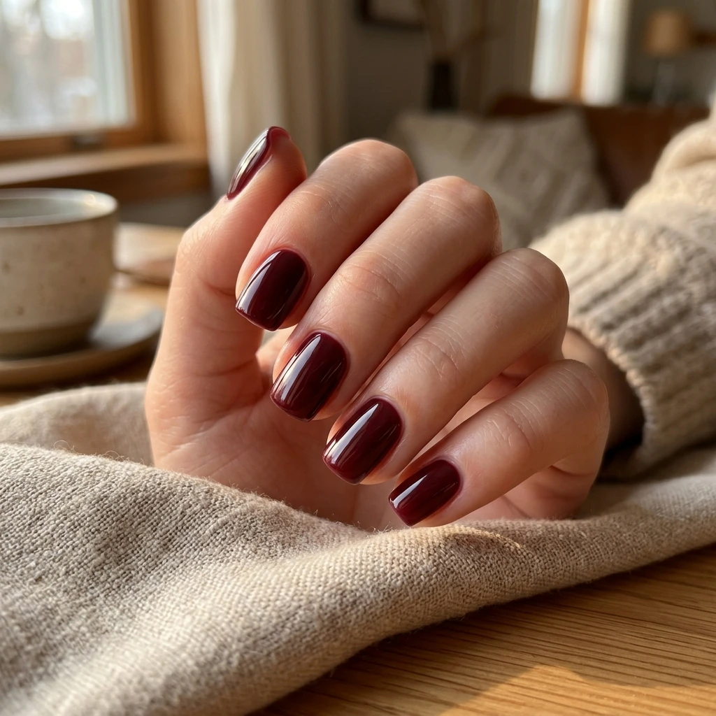 Classic Burgundy for Short Nails