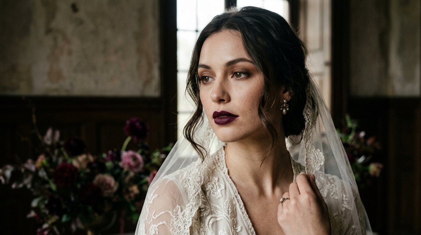 Deep Plum Bridal Look
