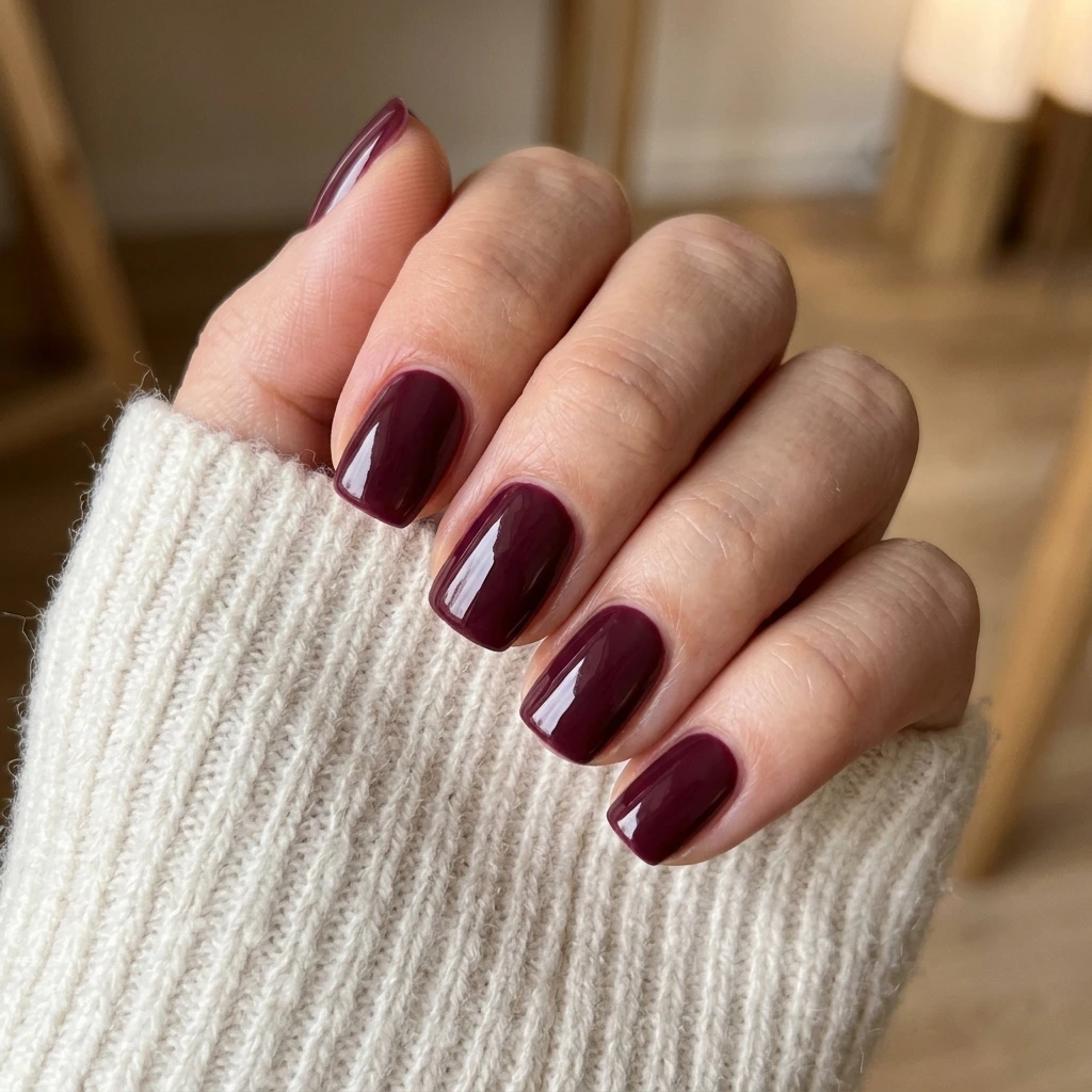 Deep Wine Short Squoval