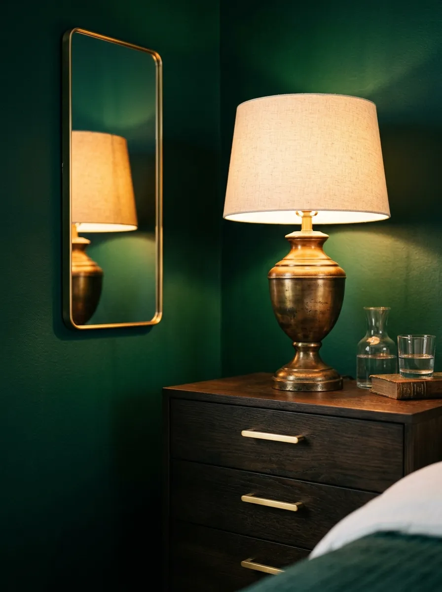 Emerald and Brass: Why the Jewel Tone Combination Holds in Lamplight