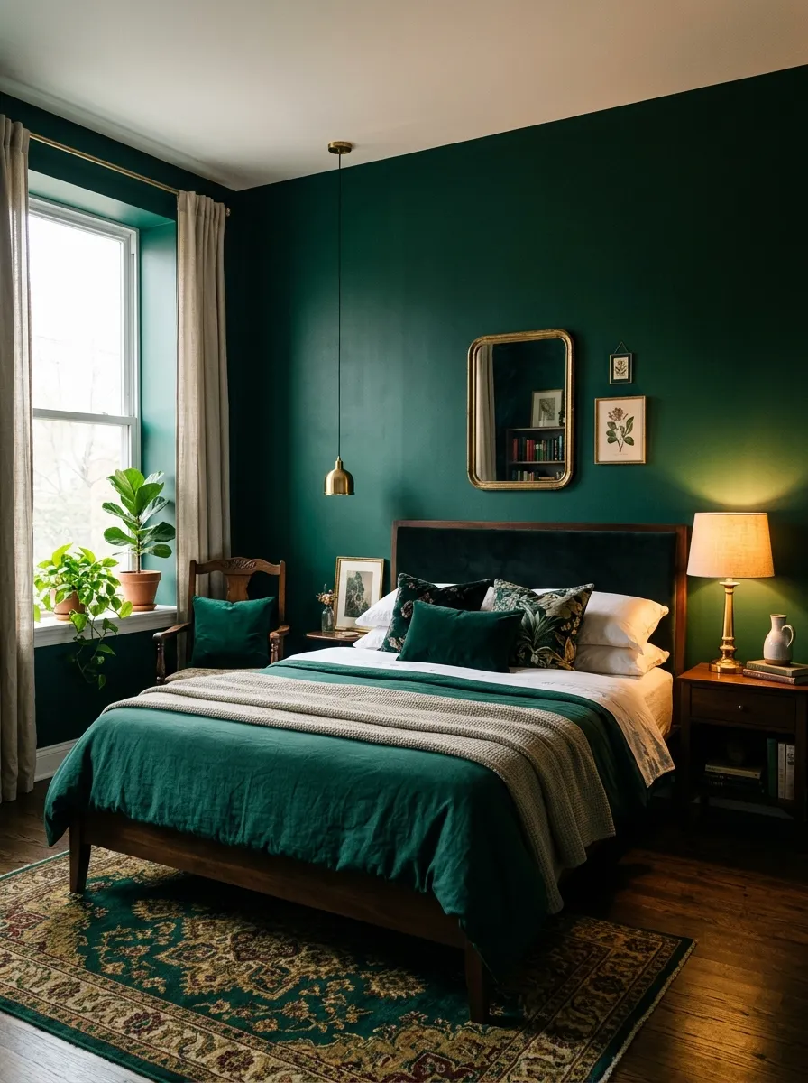 Emerald Green Bedroom Walls: The Commitment That Pays Off