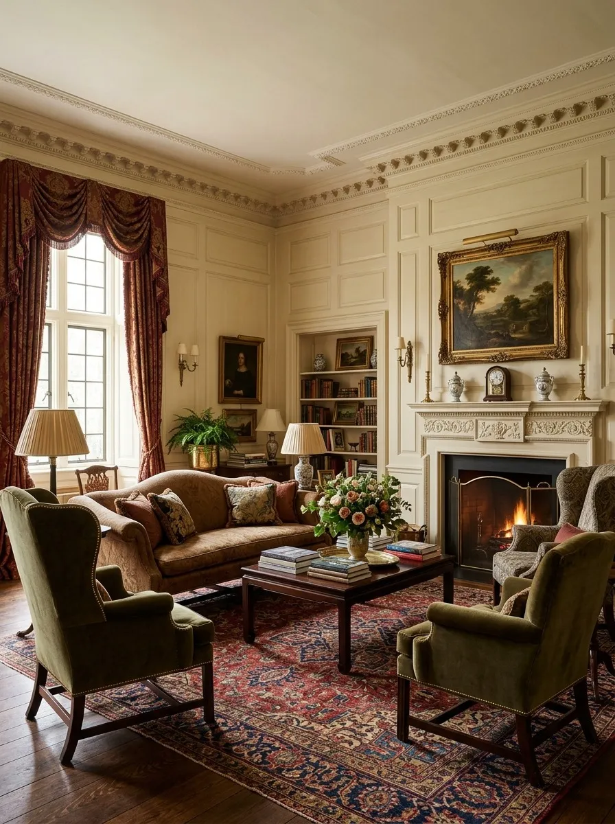 Every Heritage Layer, One Room: Where Traditional Living Room Ideas Resolve Into One American Interior