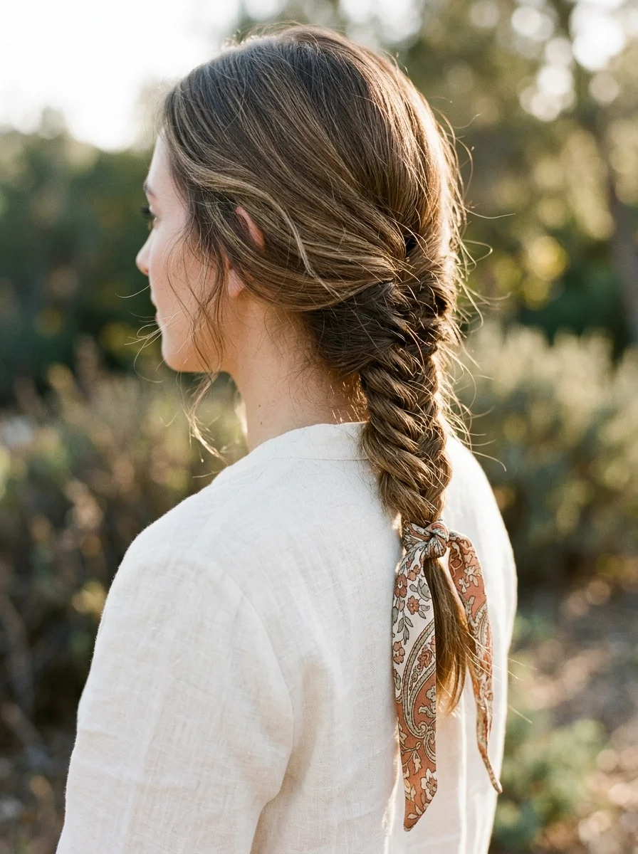 Fishtail Braid Scarf Accent