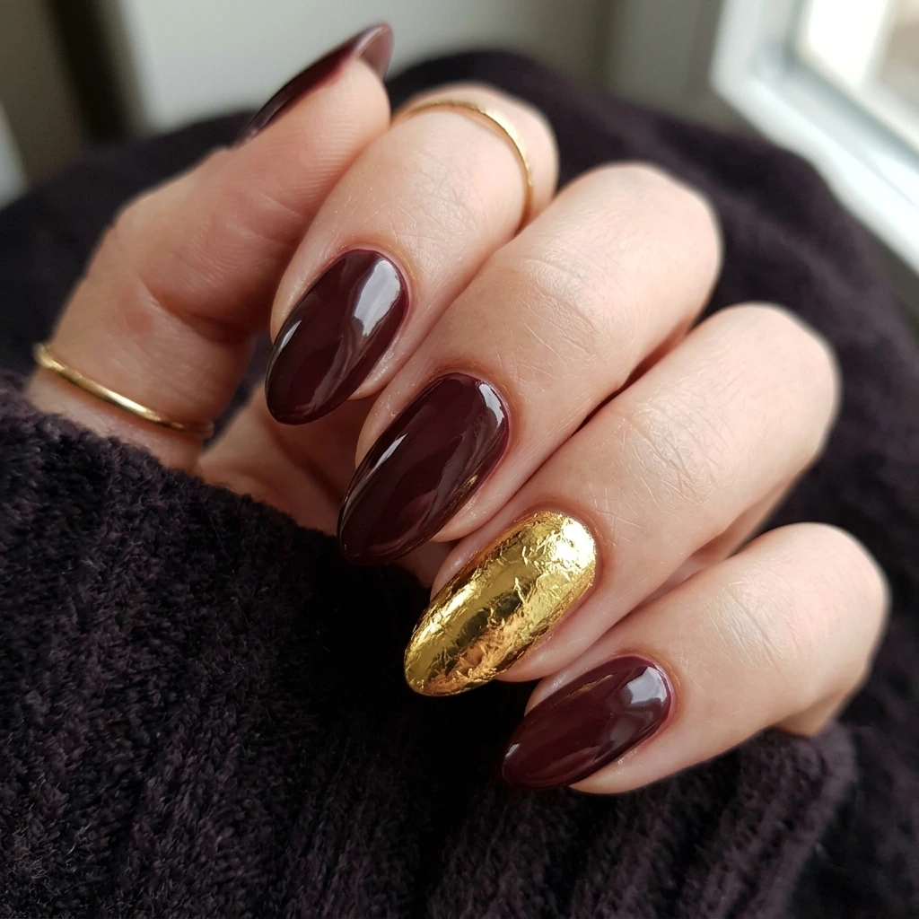 Gold Foil Accent Nail