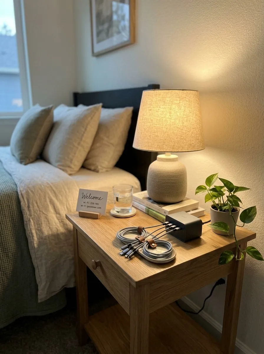 Guest Bedroom Ideas for the Charging Station That Answers the Question Before It's Asked