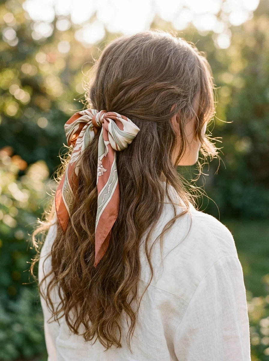 Half Up Scarf Style