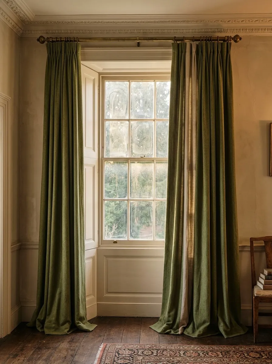 Hang the Drapery Higher Than Feels Reasonable: A Traditional Living Room Window Treatment Rule