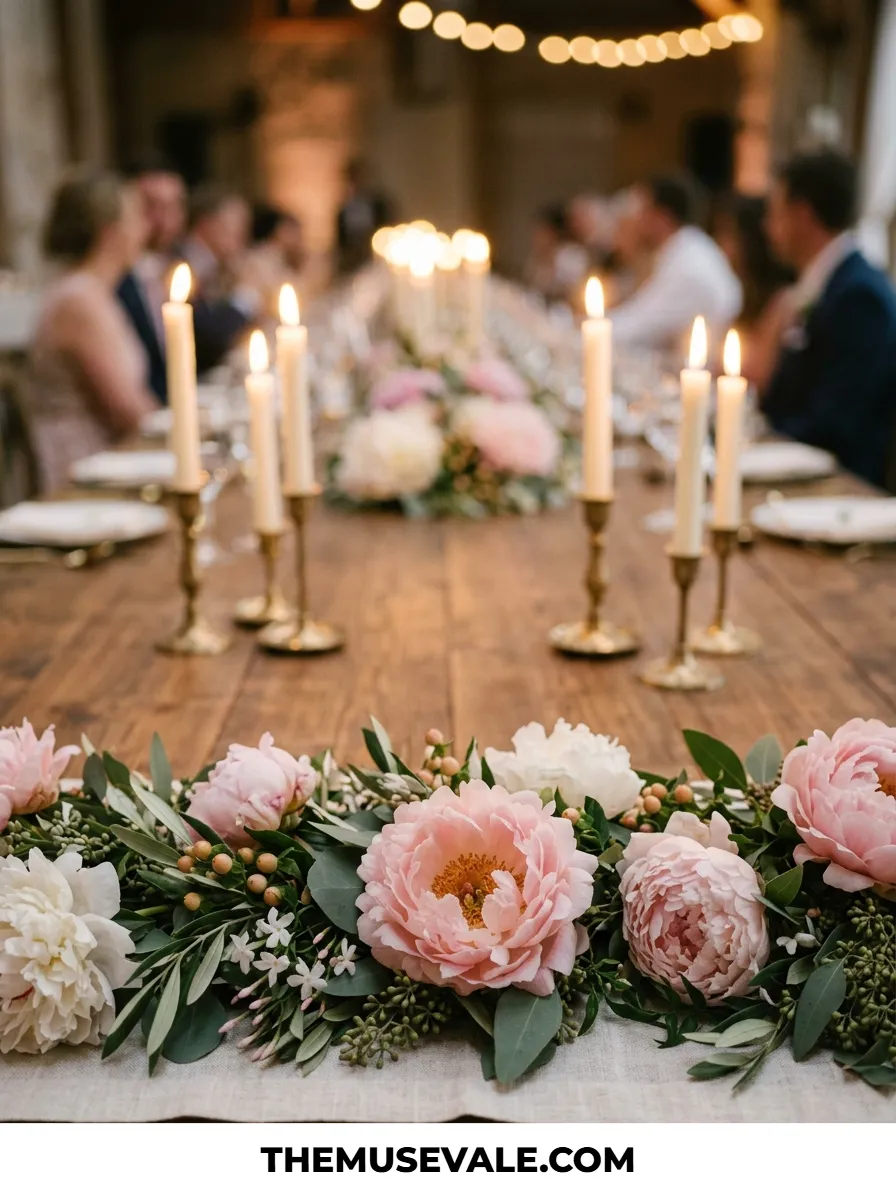 Head Table Cue: A Floral Garland That Won't Block the Toast