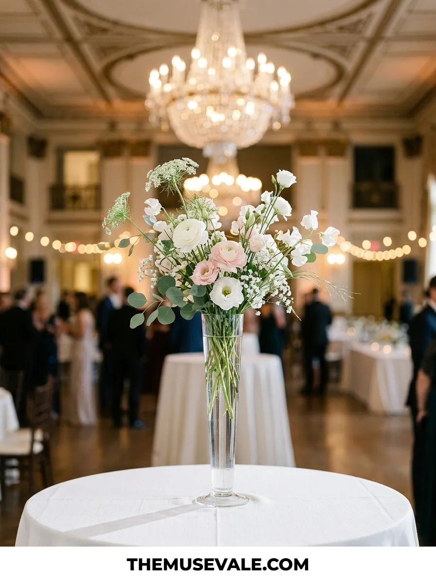 Height Cue: Tall Wedding Centerpiece Ideas for Round Tables