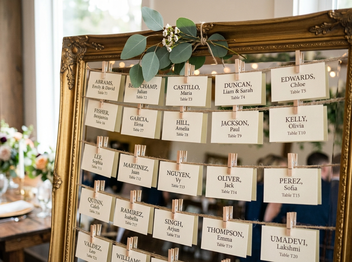 Hold the Escort Card Wall Until the Wedding Table Decorations Are Set