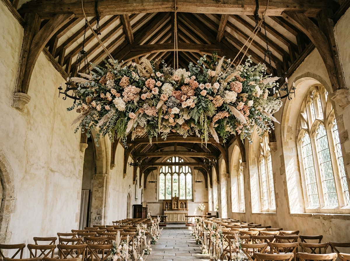 Hold the Hanging Florals Until Indoor Wedding Ceremony Ideas Pass the Rigging Check