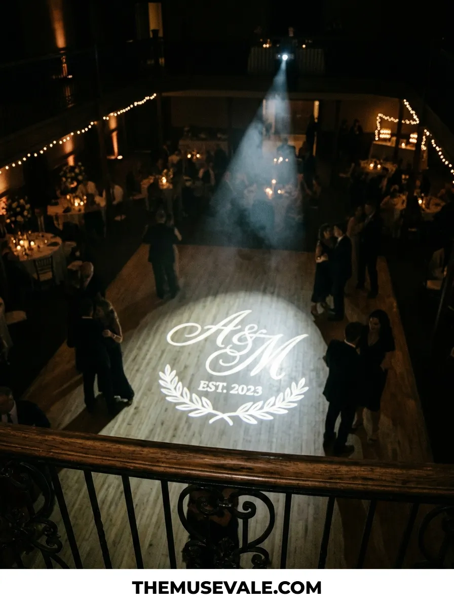 Hold the Monogram Gobo Until the Dance Floor Is Down