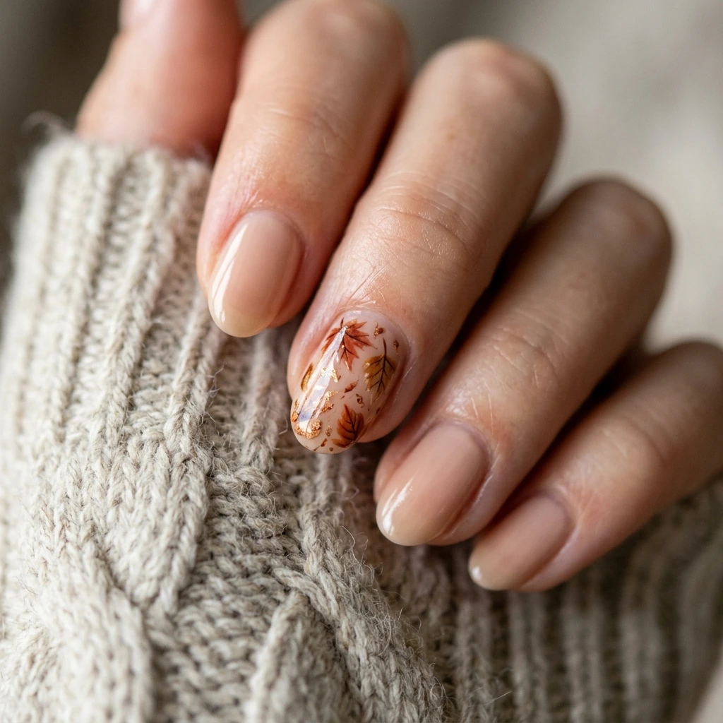 Leaf Nail Art, Fall Design