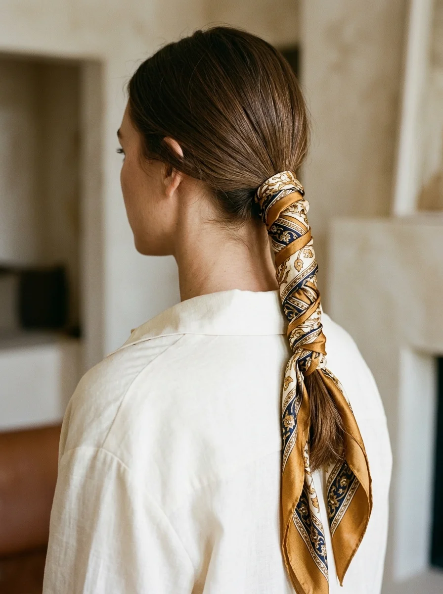 Low Pony Scarf Wrap