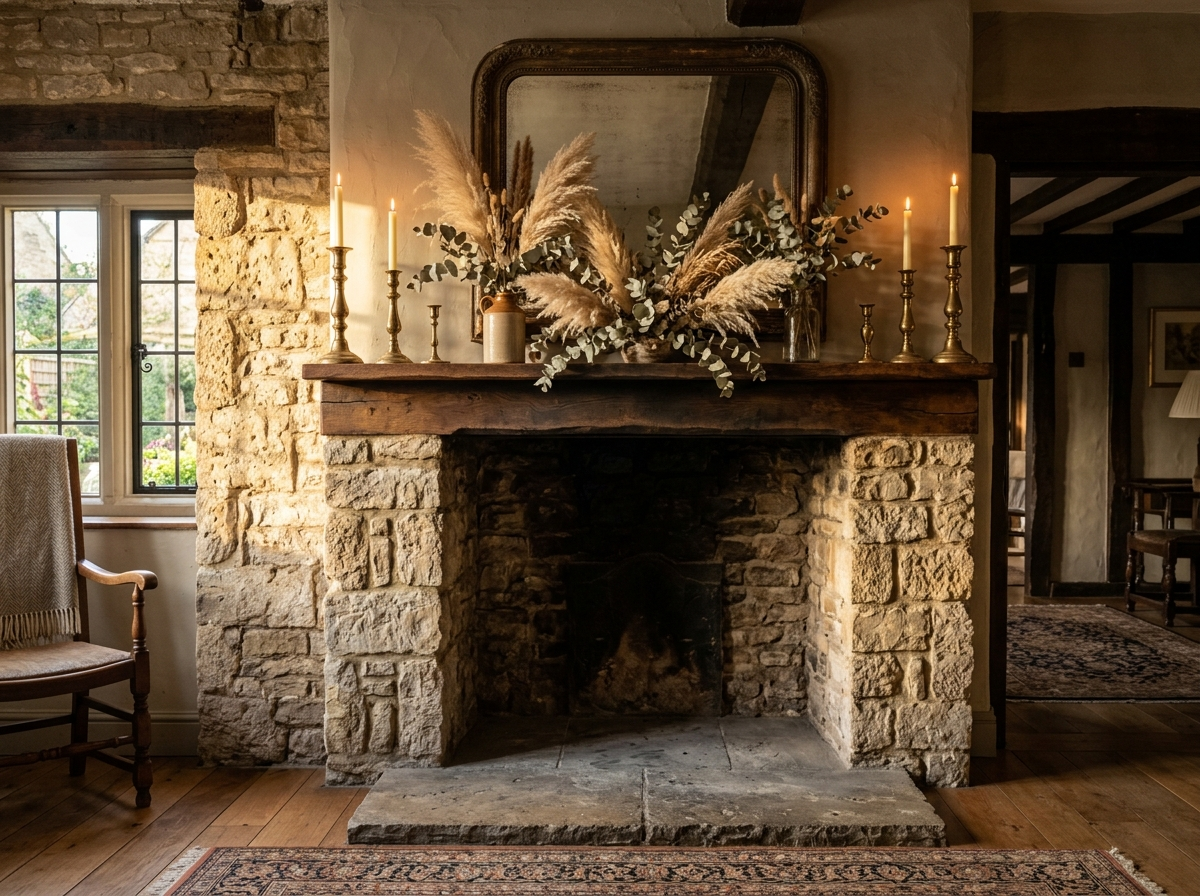 Mantel Cue: A Fireplace Focal Point for Small Ceremonies