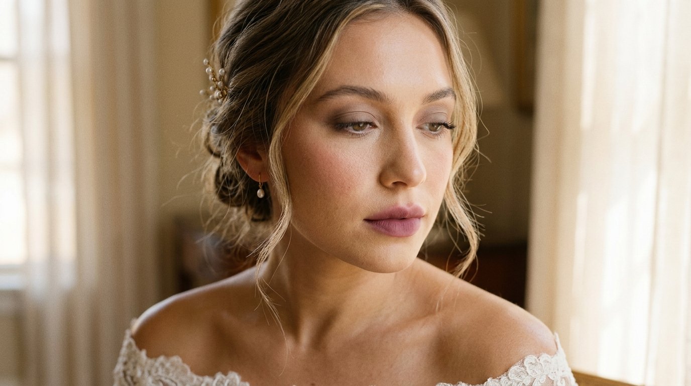 Mauve Lip Bridal Look