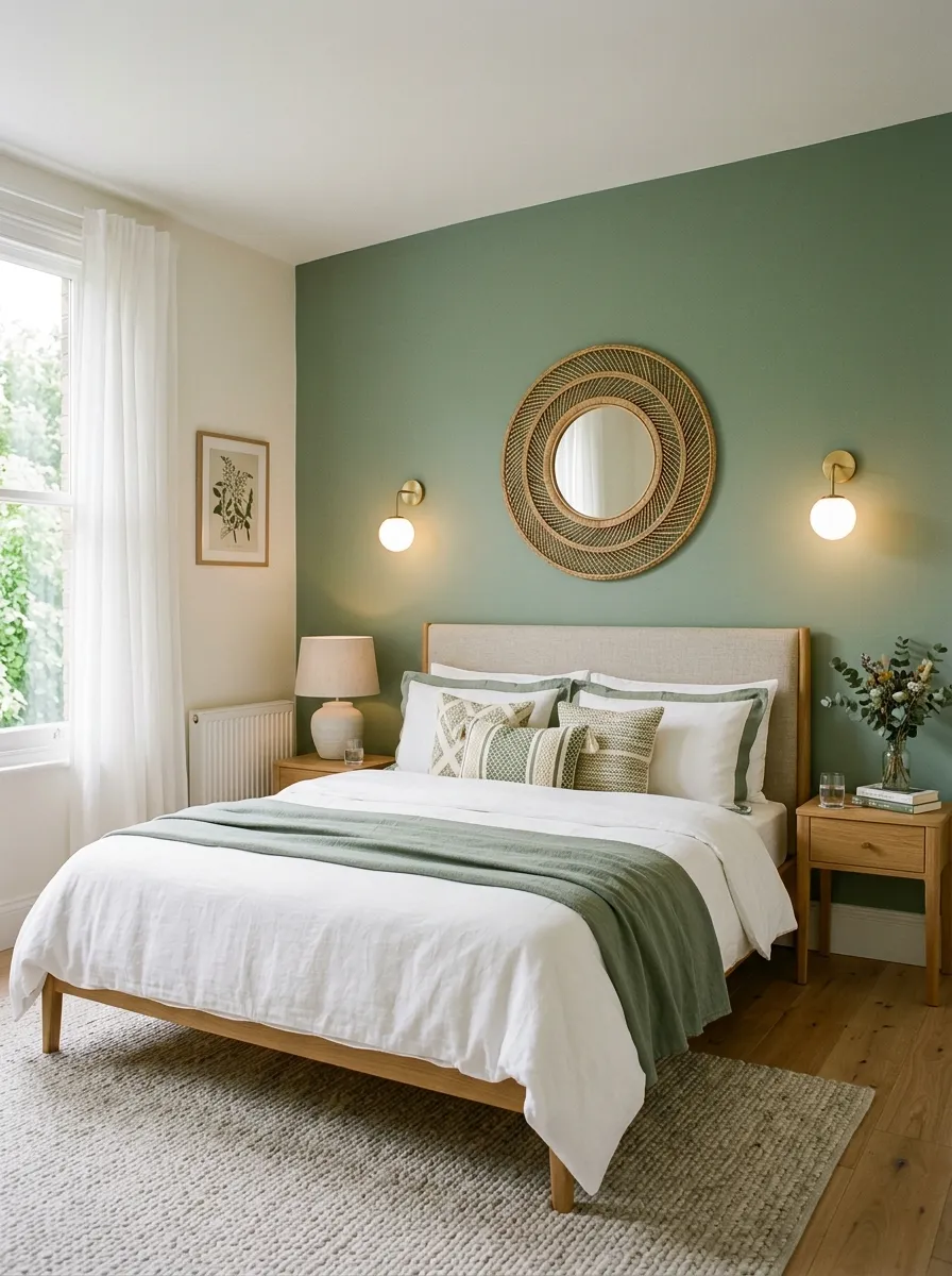 One Wall Is Enough: The Sage Green Accent Wall Behind the Bed