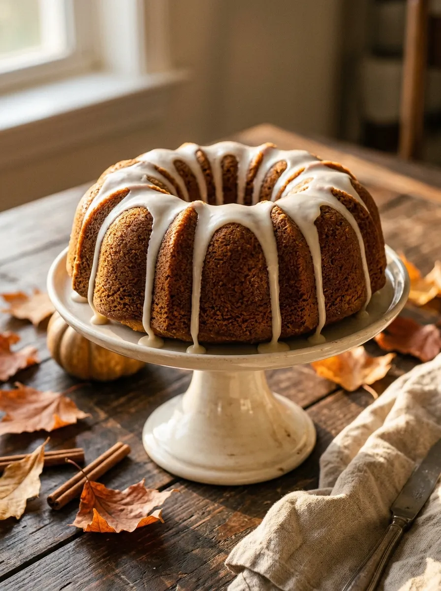 Pumpkin Bundt Cake With Glaze
