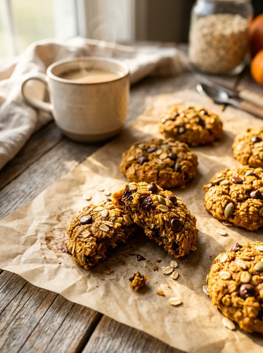Pumpkin Oat Breakfast Cookies