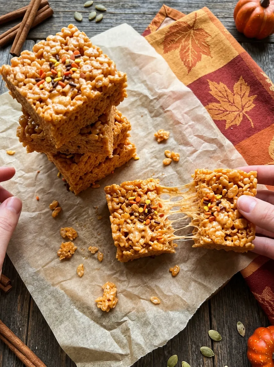 Pumpkin Rice Krispie Treats