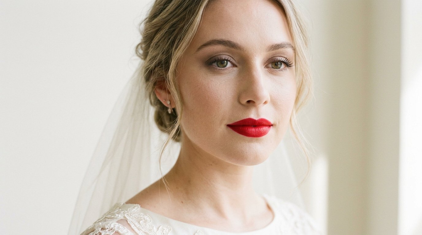 Red Lip, Soft Eye