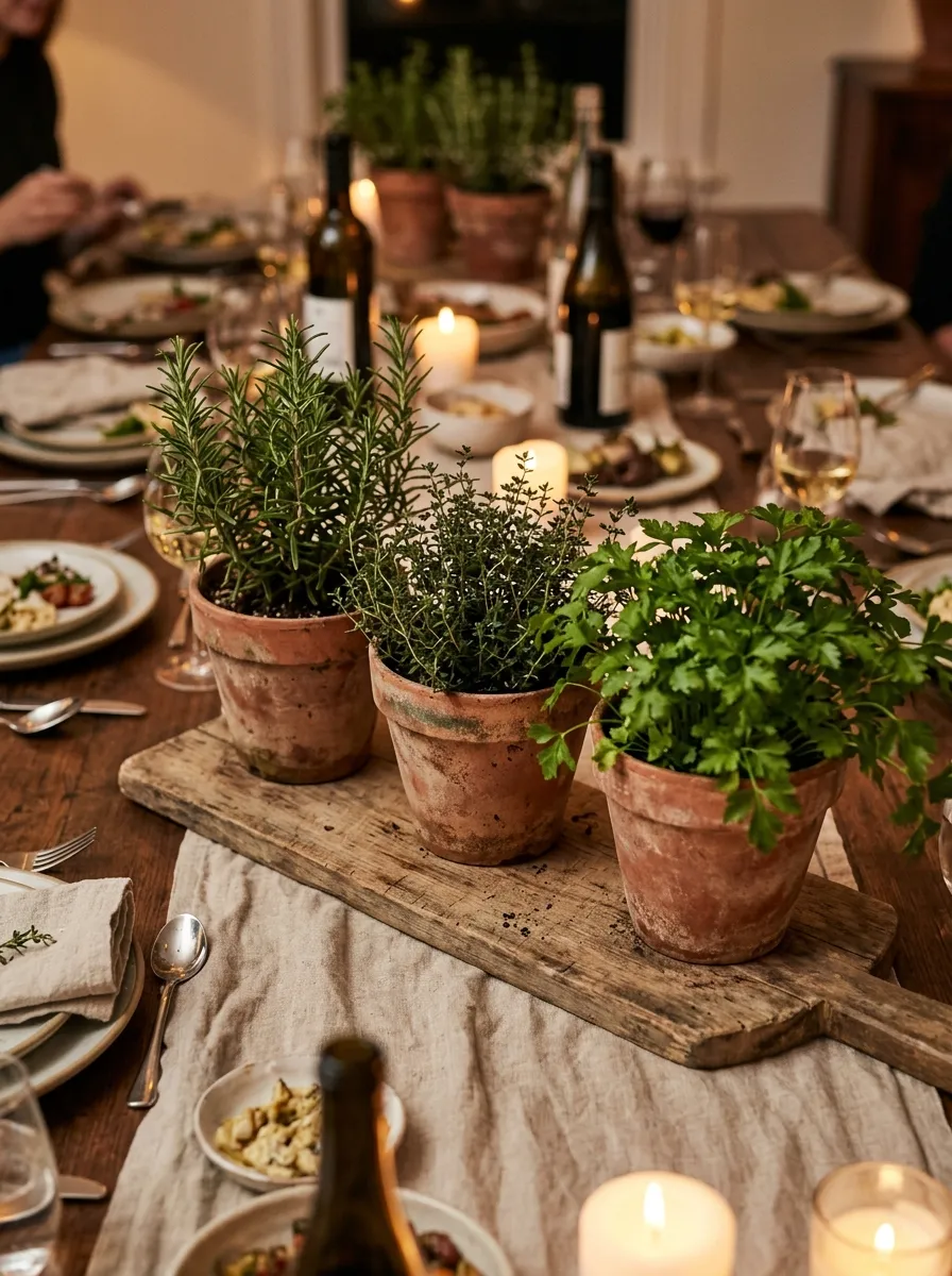 Rosemary and Thyme Pots That Put the Kitchen Garden at the Center of the Table
