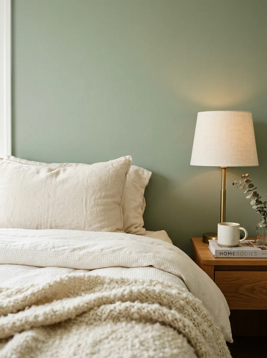 Sage Green Bedroom Decor With Cream and Warm White, Documented