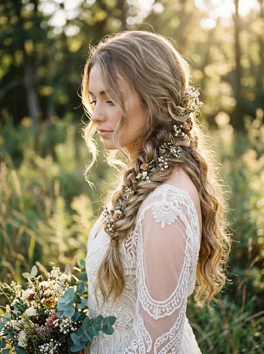 Side Braid With Loose Waves
